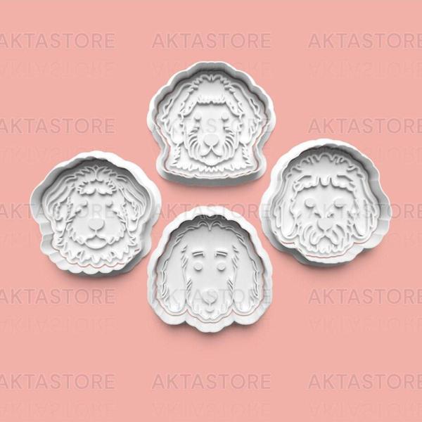 Aktastore Goldendoodle Köpeği Kurabiye Kalıbı Ve Şeker Hamuru Kalıbı 4'Lü Set - Image 1
