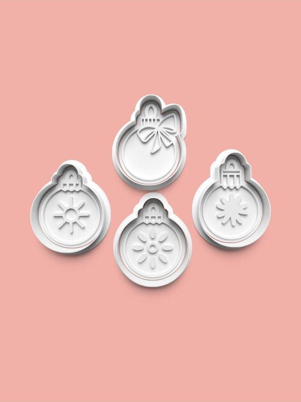 Aktastore Süslü Set Kurabiye Kalıbı Ve Şeker Hamuru Kalıbı 4'Lü Set - Image 1