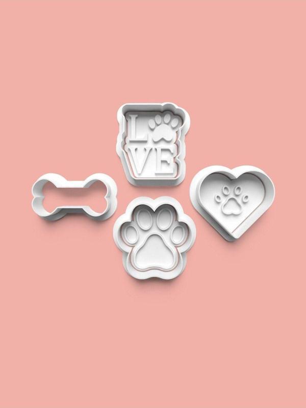Aktastore Köpek Sevgisi Kurabiye Kalıbı Ve Şeker Hamuru Kalıbı 4'Lü Set - Image 1