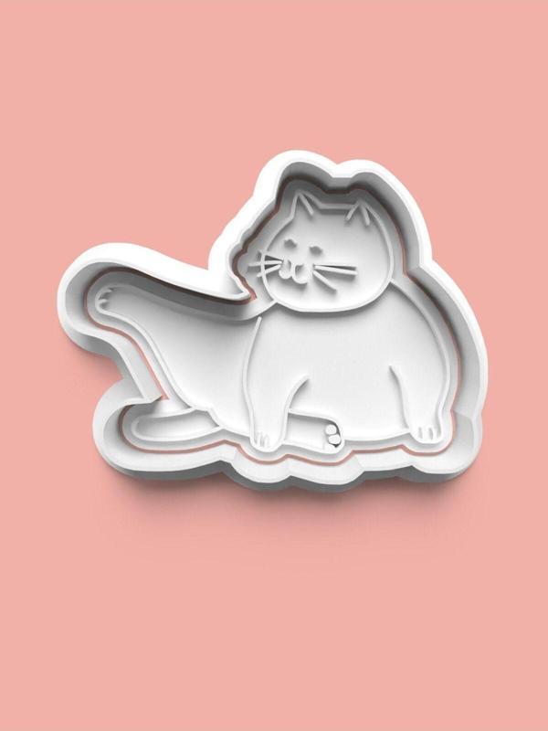 Aktastore Yoga Yapan Kedi Kurabiye Kalıbı Ve Şeker Hamuru Kalıbı - Image 1