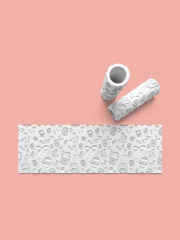 Aktastore Hamur Seramik Polimer Kil Desen Verici Rulo Silindir 10 Cm Uzunluk 0813-7 - Image 1