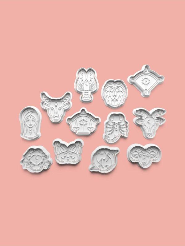 Aktastore Burçlar Set Kurabiye Kalıbı Ve Şeker Hamuru Kalıbı 12'Li Set - Image 1