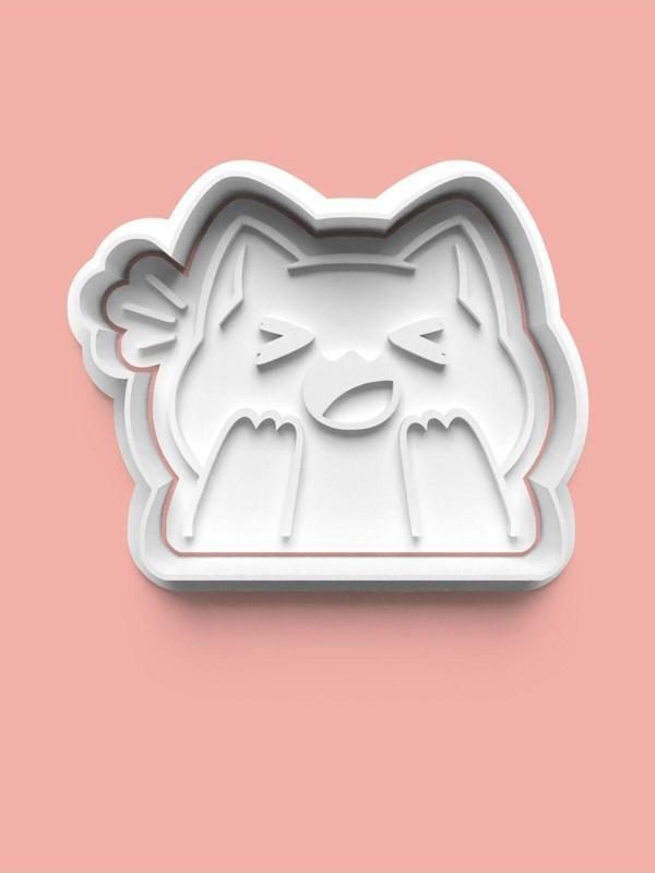 Aktastore Düşünen Kedi Kurabiye Kalıbı Ve Şeker Hamuru Kalıbı 0425-2 - Image 1