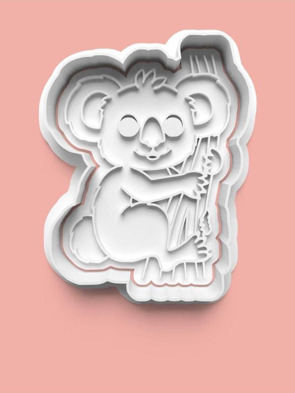 Aktastore Ağaca Sarılmış Sevimli Koala Figürü Kurabiye Kalıbı Ve Şeker Hamuru Kalıbı - Image 1
