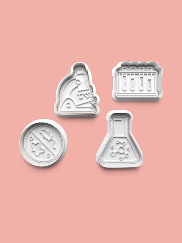 Aktastore Kimya Laboratuvarı Kurabiye Kalıbı Ve Şeker Hamuru Kalıbı 4'Lü Set - Image 1