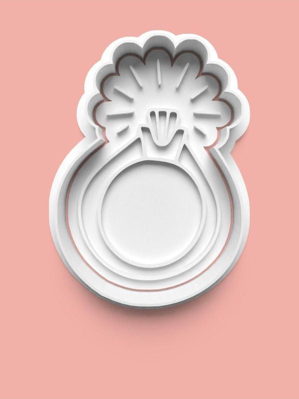 Aktastore Düğün Nişan Tek Taş Yüzüğü Kurabiye Kalıbı Ve Şeker Hamuru Kalıbı - Image 1