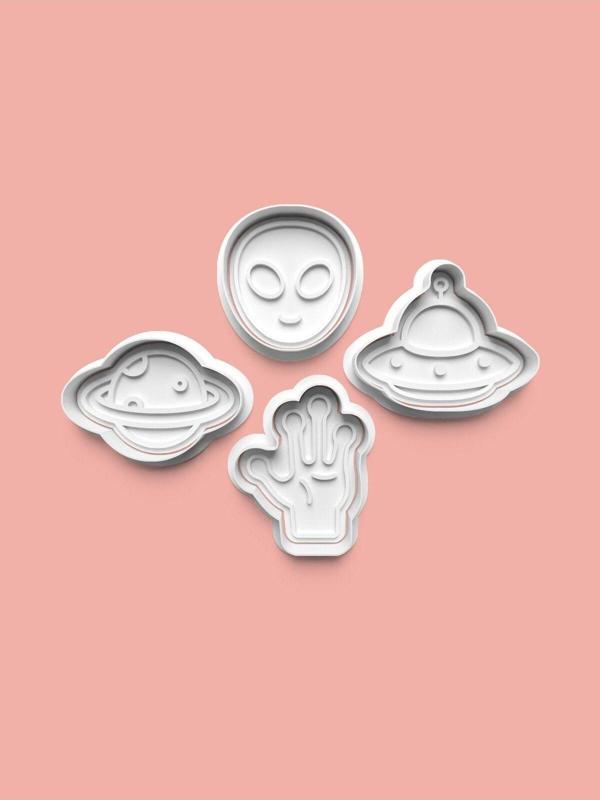 Aktastore Ufo Kurabiye Kalıbı Ve Şeker Hamuru Kalıbı 4'Lü Set - Image 1