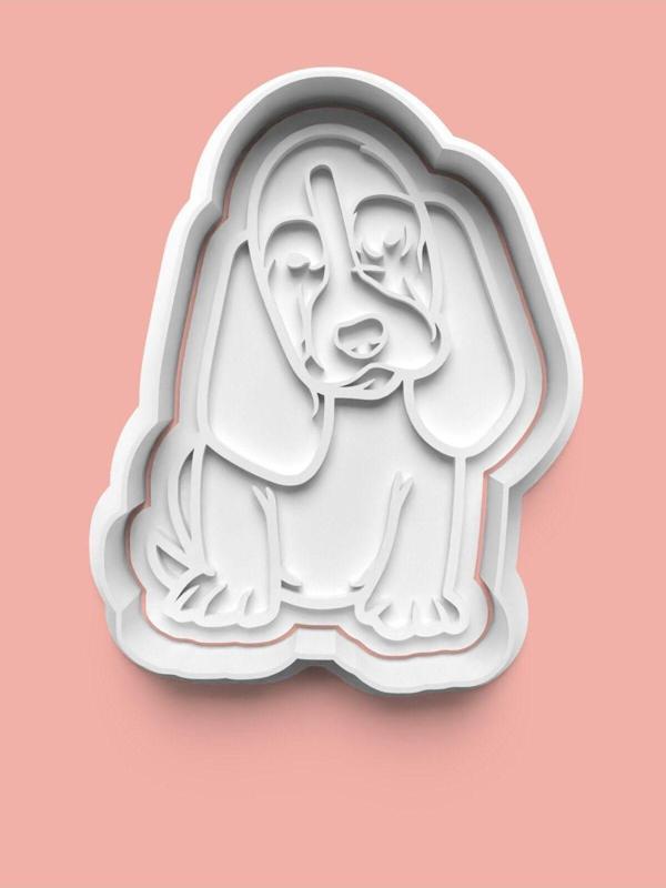Aktastore Basset Hound Köpek Figürü Kurabiye Kalıbı Ve Şeker Hamuru Kalıbı - Image 1