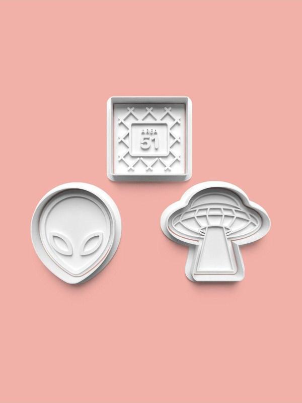 Aktastore Ufo Kurabiye Kalıbı Ve Şeker Hamuru Kalıbı 3'Lü Set - Image 1