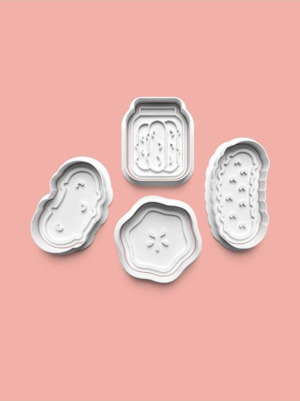 Aktastore Turşu Figürleri Kurabiye Kalıbı Ve Şeker Hamuru Kalıbı 4'Lü Set - Image 1