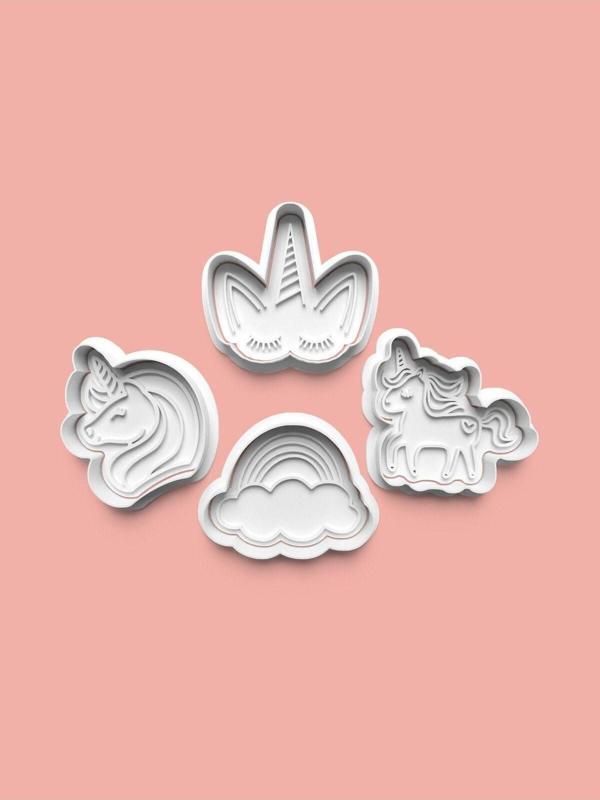 Aktastore Unicorns Kurabiye Kalıbı Ve Şeker Hamuru Kalıbı 4'Lü Set - Image 1