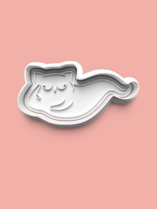 Aktastore Hayalet Kedi Figürü Kurabiye Kalıbı Ve Şeker Hamuru Kalıbı - Image 1