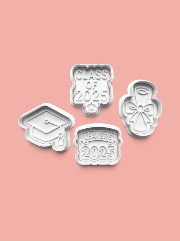 Aktastore Mezuniyet Kurabiye Kalıbı Ve Şeker Hamuru Kalıbı 4'Lü Set - Image 1