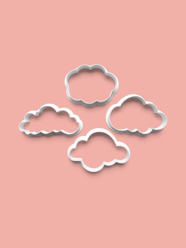 Aktastore Bulut Basit Kesici Kurabiye Kalıbı Ve Şeker Hamuru Kalıbı 4'Lü Set - Image 1