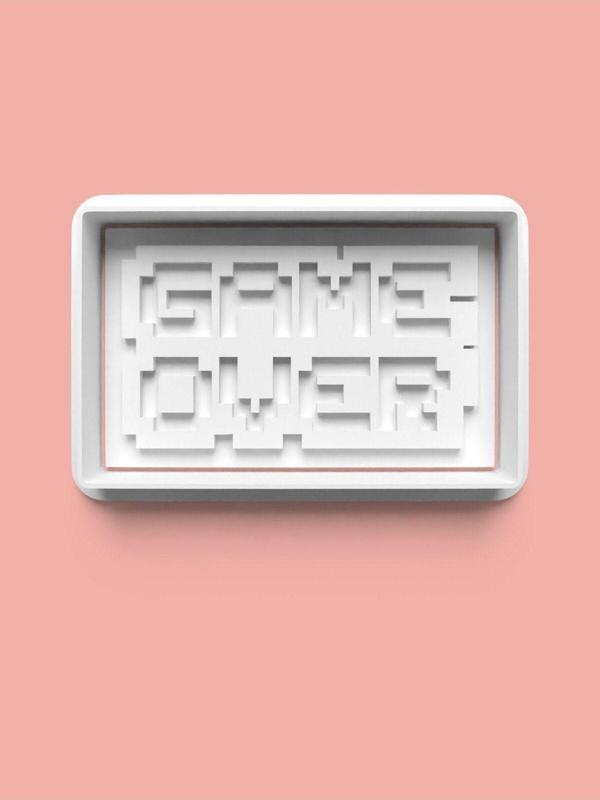 Aktastore Game Over Oyun Sloganı Kurabiye Kalıbı Ve Şeker Hamuru Kalıbı - Image 1