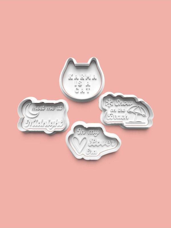 Aktastore Taylor Swift Temalı Kurabiye Kalıbı Ve Şeker Hamuru Kalıbı 4'Lü Set - Image 1