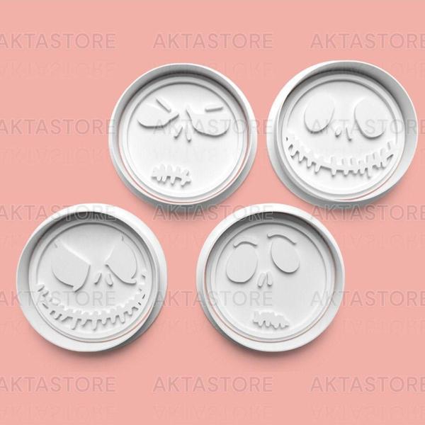 Aktastore Çirkin Yüz Figürü Kurabiye Kalıbı Ve Şeker Hamuru Kalıbı 4'Lü Set - Image 1