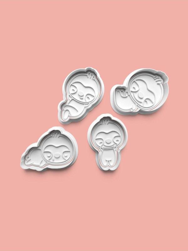 Aktastore Tembel Hayvan Figürü Kurabiye Kalıbı Ve Şeker Hamuru Kalıbı 4'Lü Set - Image 1