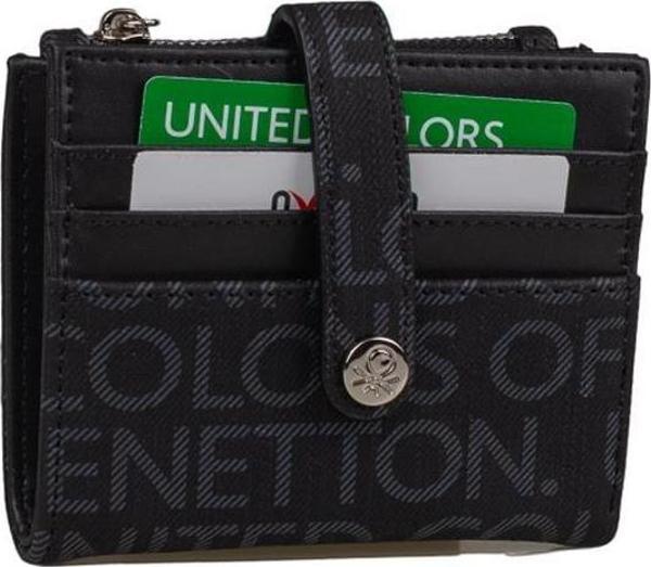 Benetton Siyah Monogram Eskitme Kadın Küçük Kartlık BNT 1309 - Image 1