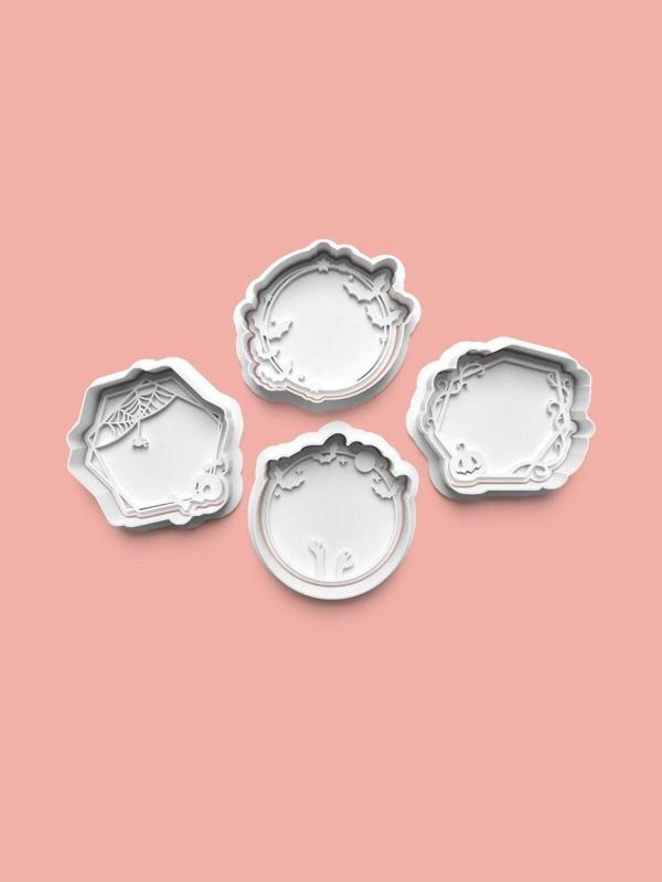Aktastore Figürlü Çerçeveler Kurabiye Kalıbı Ve Şeker Hamuru Kalıbı 4'Lü Set - Image 1