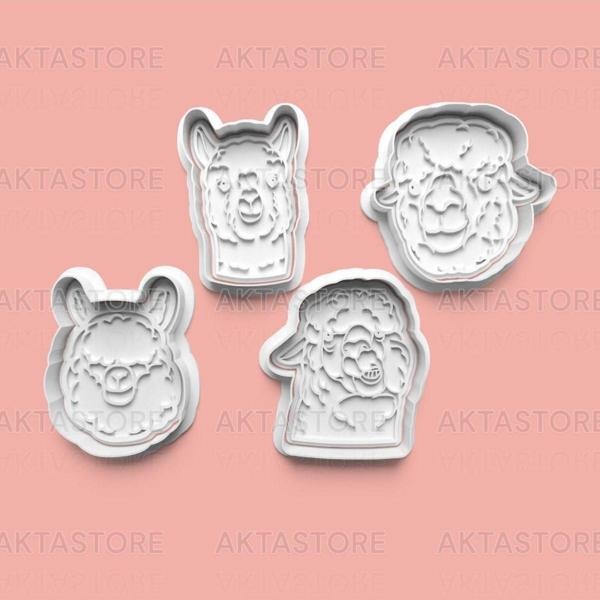 Aktastore Alpaka Kurabiye Kalıbı Ve Şeker Hamuru Kalıbı 4'Lü Set - Image 1