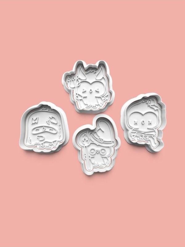 Aktastore Baykuş Figürü Kurabiye Kalıbı Ve Şeker Hamuru Kalıbı 4'Lü Set - Image 1
