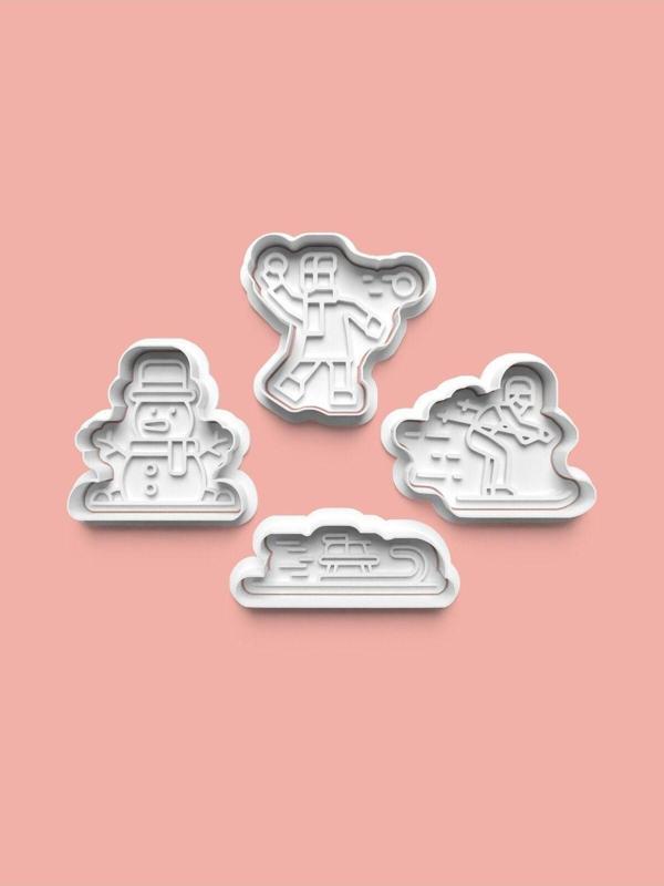 Aktastore Kış Sporu Lama Kurabiye Kalıbı Ve Şeker Hamuru Kalıbı 4'Lü Set - Image 1