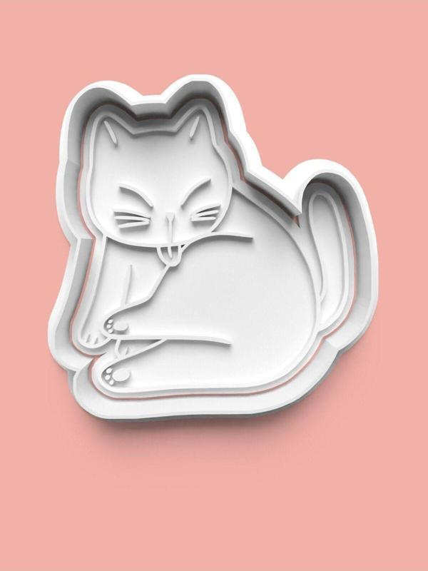 Aktastore Kendini Temizleyen Kedi Kurabiye Kalıbı Ve Şeker Hamuru Kalıbı - Image 1