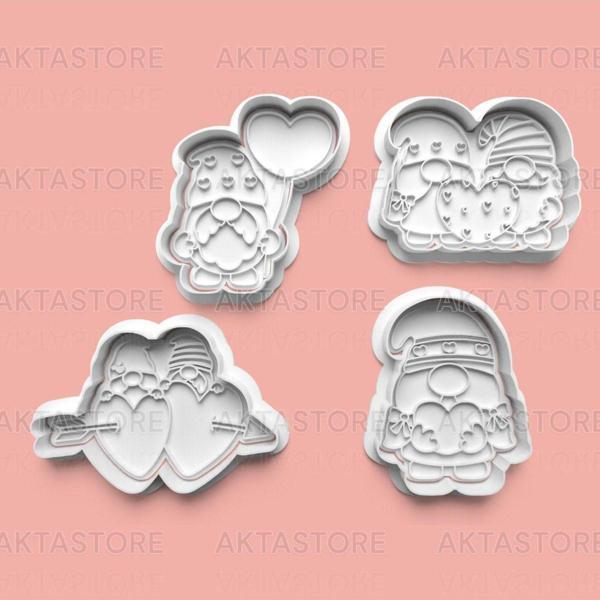 Aktastore Aşık Cüce Kurabiye Kalıbı Ve Şeker Hamuru Kalıbı 4'Lü Set - Image 1