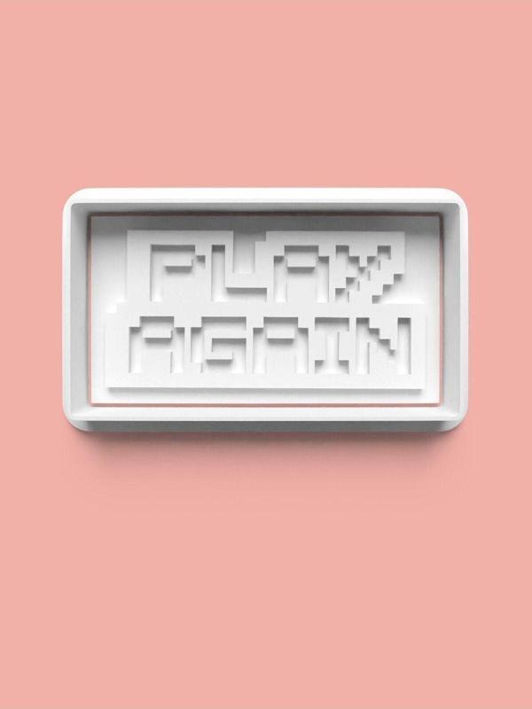 Aktastore Play Again Oyun Sloganı Kurabiye Kalıbı Ve Şeker Hamuru Kalıbı - Image 1