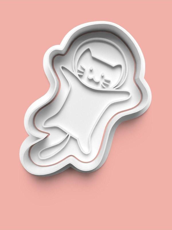 Aktastore Uzaya Giden Kedi Kurabiye Kalıbı Ve Şeker Hamuru Kalıbı - Image 1
