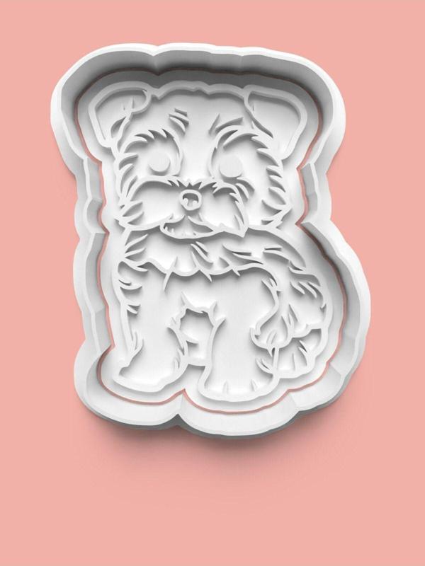 Aktastore Yorkshire Terrier Köpek Figürü Kurabiye Kalıbı Ve Şeker Hamuru Kalıbı - Image 1