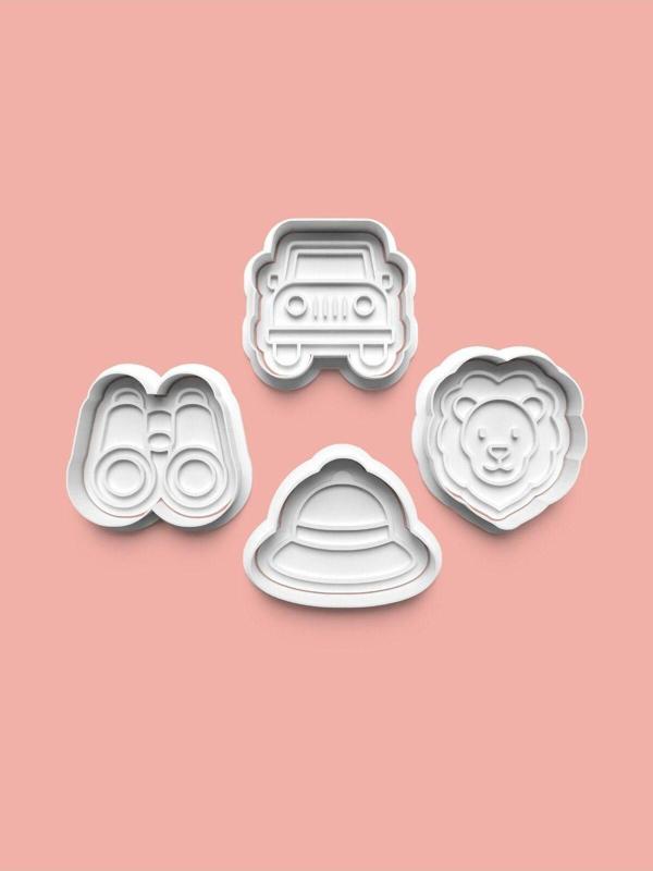 Aktastore Safari Kurabiye Kalıbı Ve Şeker Hamuru Kalıbı 4'Lü Set - Image 1