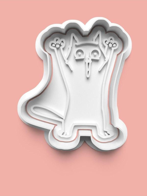 Aktastore Şaşkın Kedi Kurabiye Kalıbı Ve Şeker Hamuru Kalıbı 0429-2 - Image 1