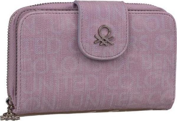 Benetton Lila Monogram Eskitme Geniş Kadın Cüzdan BNT 1301 - Image 1