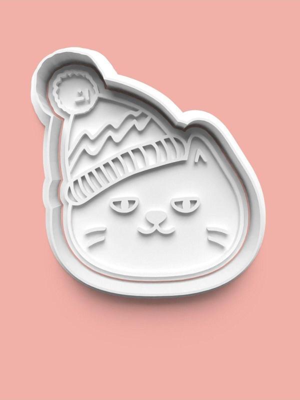 Aktastore Şapkalı Kedi Kurabiye Kalıbı Ve Şeker Hamuru Kalıbı - Image 1