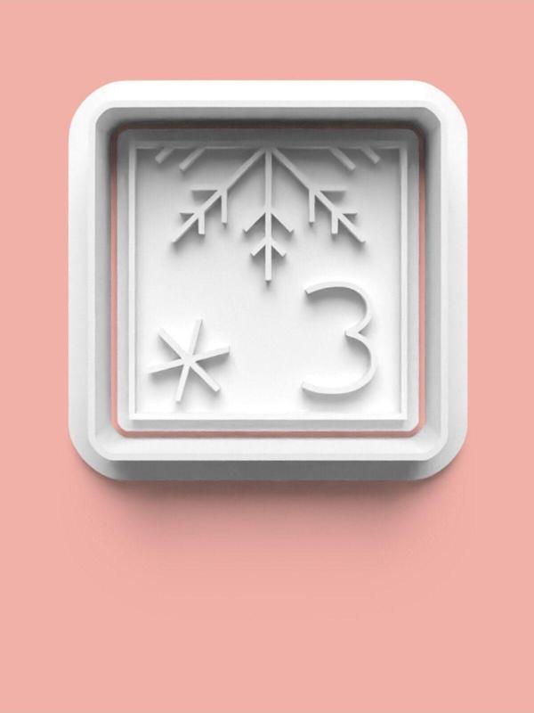 Aktastore Kareli 3 Numara Figürü Kurabiye Kalıbı Ve Şeker Hamuru Kalıbı - Üç Rakamı - Image 1