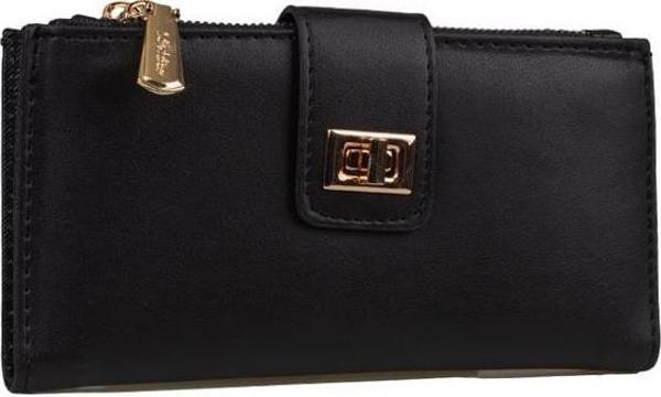 Levidor Siyah Düz Kemerli Kadın Cüzdan - Image 1