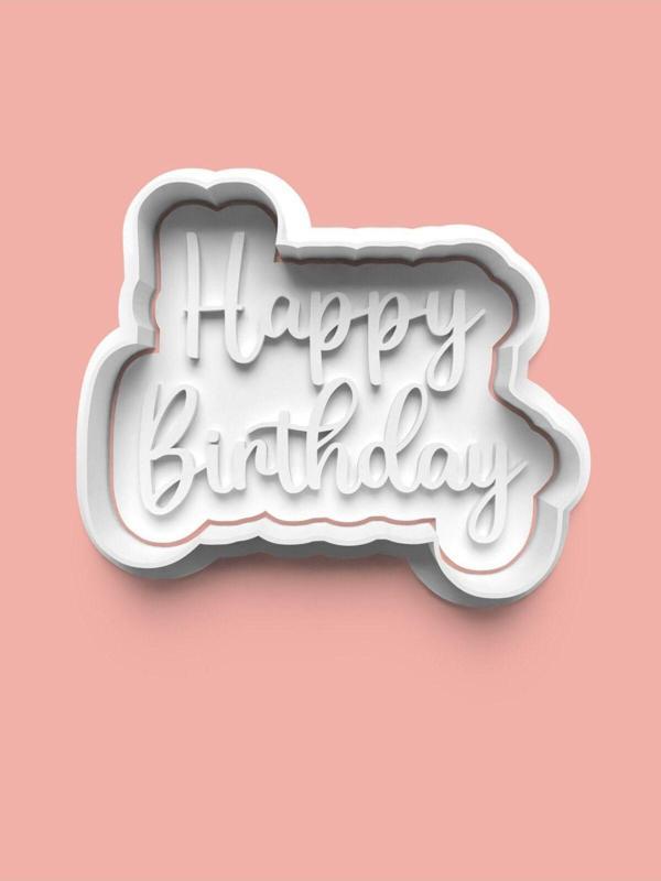 Aktastore Happy Birthday Kurabiye Kalıbı Ve Şeker Hamuru Kalıbı - Image 1