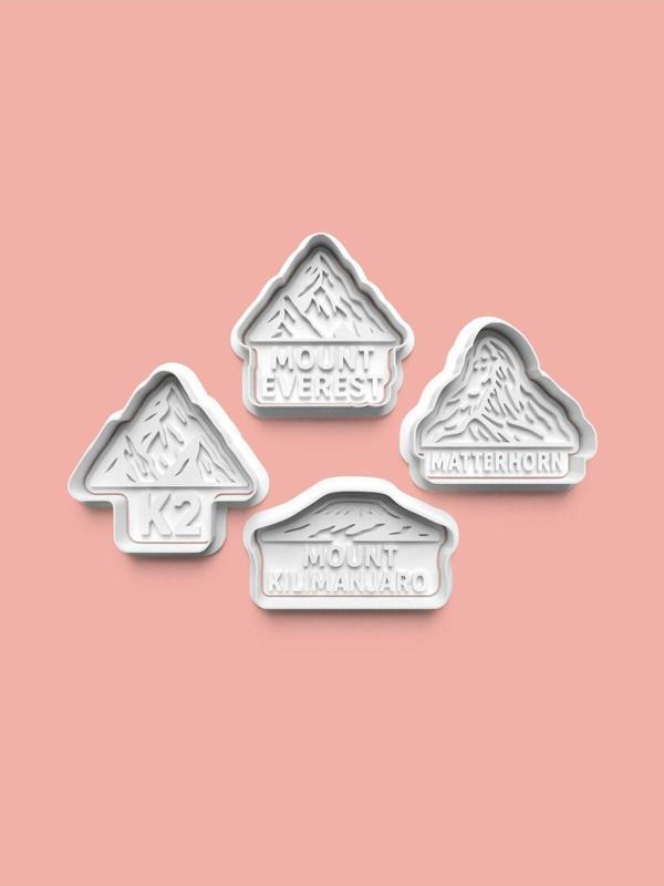 Aktastore Mountains Dağlar Kurabiye Kalıbı Ve Şeker Hamuru Kalıbı 4'Lü Set - Image 1