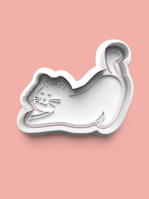Aktastore Spor Yapan Kedi Kurabiye Kalıbı Ve Şeker Hamuru Kalıbı - Image 1