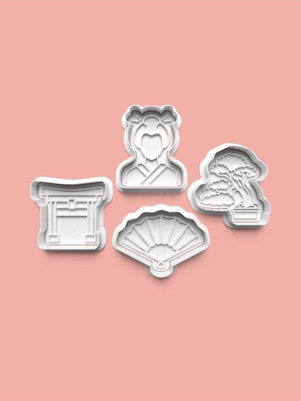 Aktastore Japon Kurabiye Kalıbı Ve Şeker Hamuru Kalıbı 4'Lü Set - Image 1