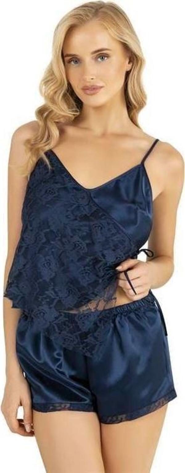 Arias Closet Lacivert Saten Şort Takımı 9204 OZN-22531 - Image 1