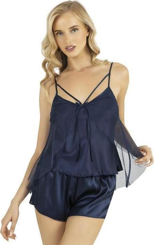 Arias Closet Lacivert Saten Şort Takımı OZN-22643 - Image 1