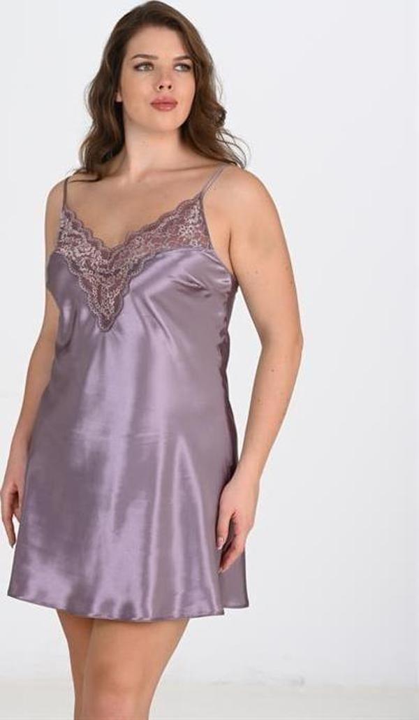 Arias Closet Büyük Beden Lila Gecelik  2101 OZN-22660 - Image 1