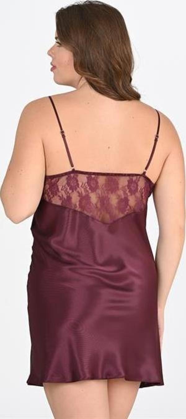 Arias Closet Büyük Beden Mürdüm Gecelik 2108 OZN-22665 - Image 1