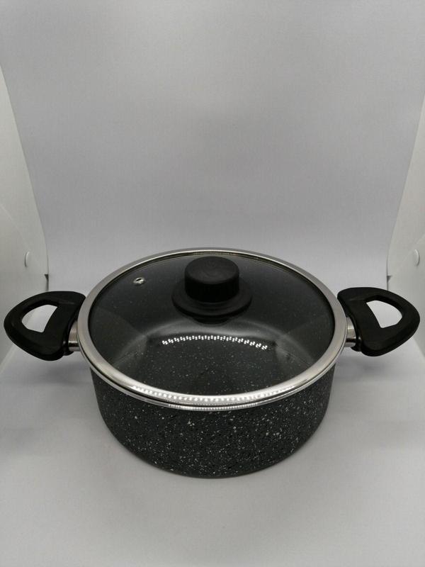 BYKARDELEN Ela Yanmaz Yapışmaz Derin Tencere 20 Cm 2 Parça Gri - Image 1