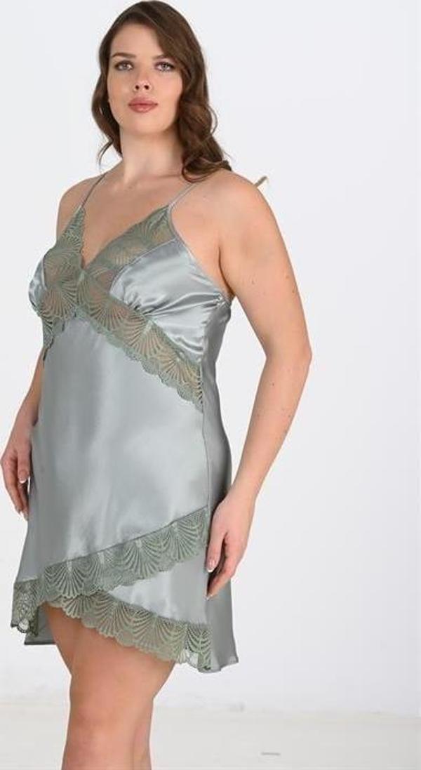 Arias Closet Büyük Beden Yeşil Gecelik 2113 OZN-22670 - Image 1
