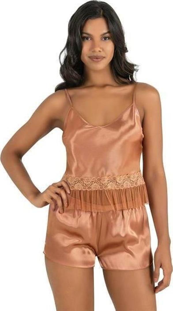 Arias Closet Bakır Saten Şort Takımı 9209 OZN-22542 - Image 1