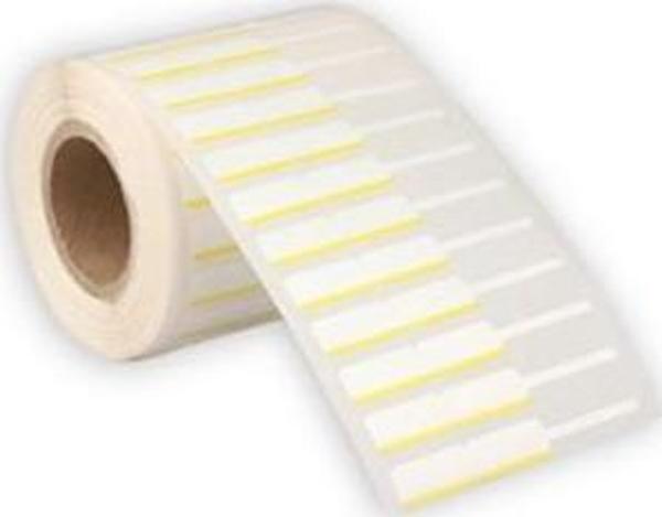 Kuyumcu ve Gözlük Etiketi Beyaz-Sarı Çizgili 10 mm X 76 mm İthal - Image 1